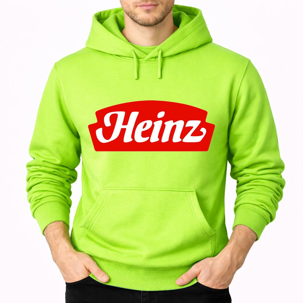 Men's Heinz Food Pullover Hoodie - Lime green