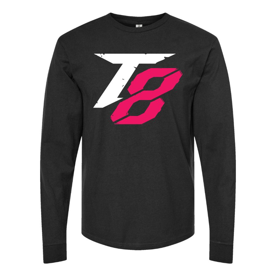 Men's Tekken 8 White Long sleeves Cotton Blend T-Shirt - Black