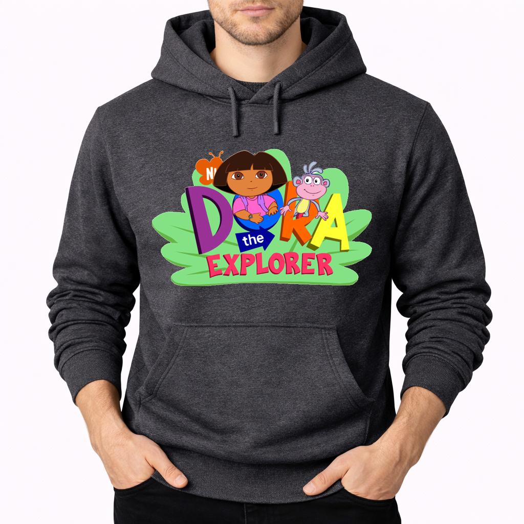 Men's Dora the Explorer Pullover Hoodie - Charcoal