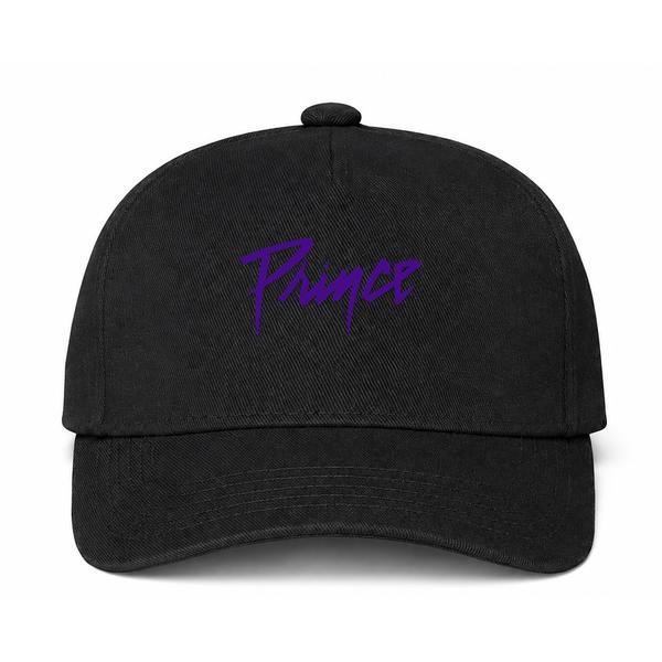 Prince Logo Black Dad Baseball Cap Hat