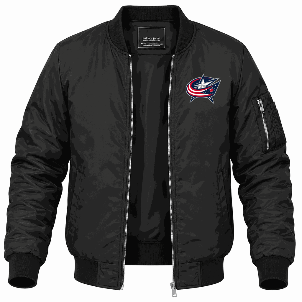 Men's Columbus Blue Jackets Lightweight Bomber Jacket - Black