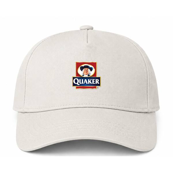 Quaker Logo Beige Dad Baseball Cap Hat