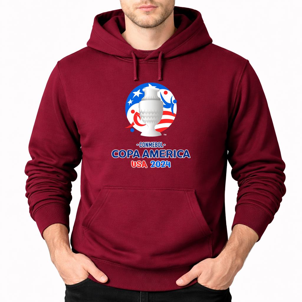 Men's Copa América 2024 Pullover Hoodie - Burgundy