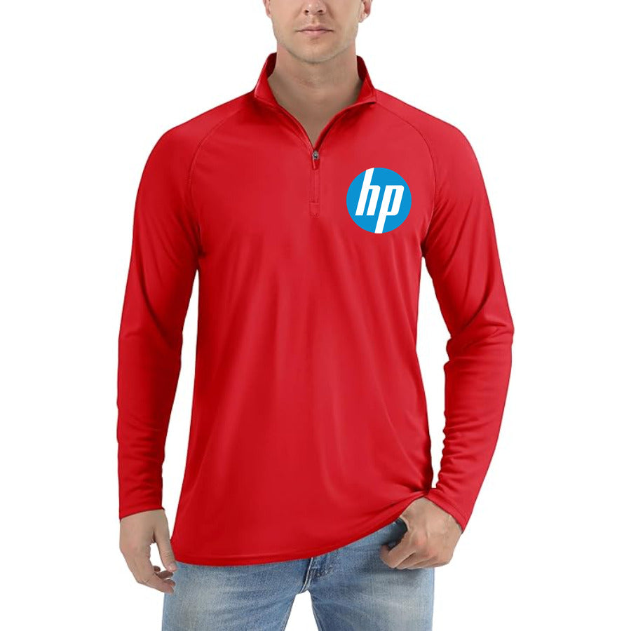 hp logo transparent free quarter-zip athletic shirt in Red