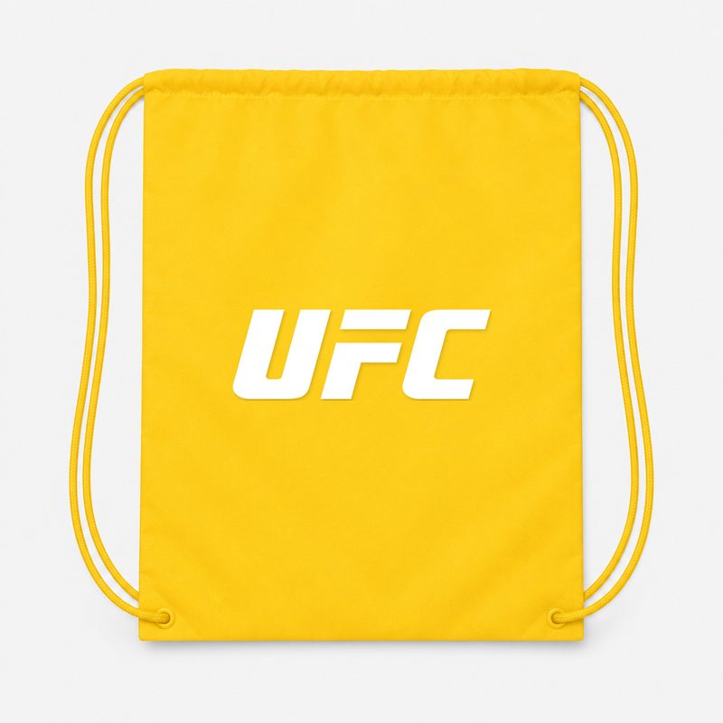 UFC White Drawstring Bag - Yellow