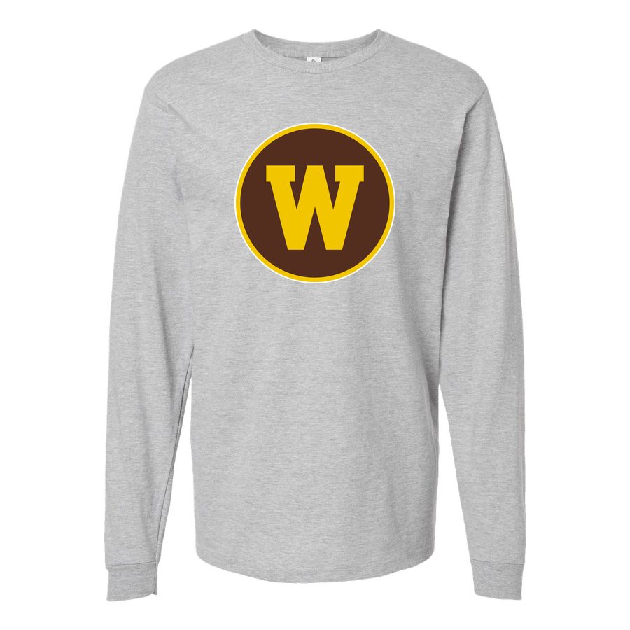 Men's Western Michigan Broncos Logo Long sleeves Cotton Blend T-Shirt - Gray