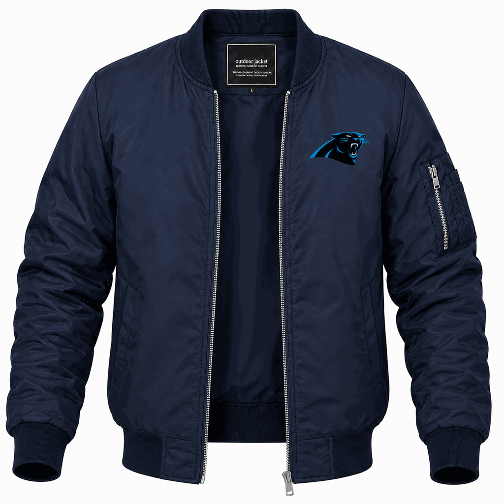Men's Carolina Panthers Lightweight Bomber Jacket - Navy