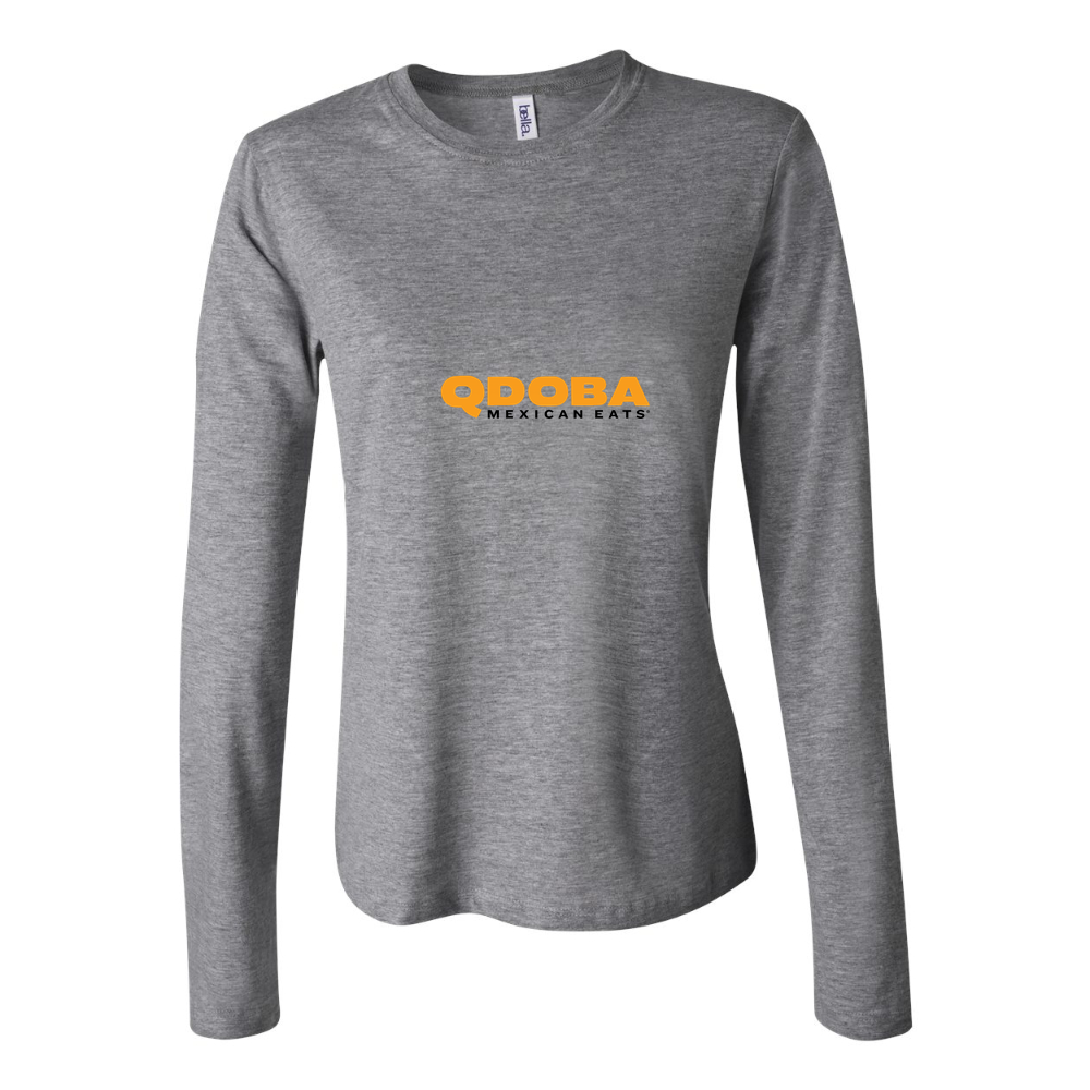 Women's Logo Qdoba 1536x864 Long Sleeve T-Shirt - Gray