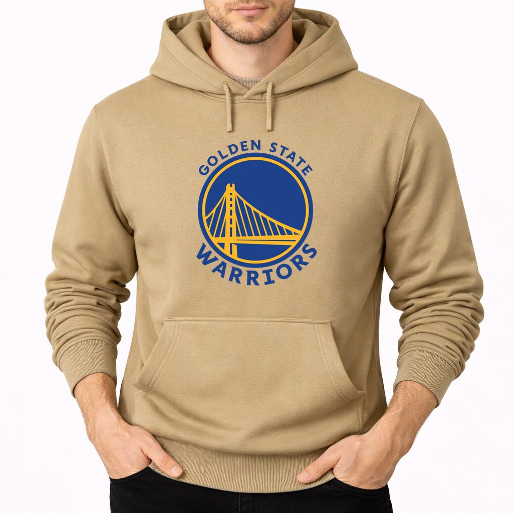 Men's Golden State Warriors Blue Pullover Hoodie - Tan