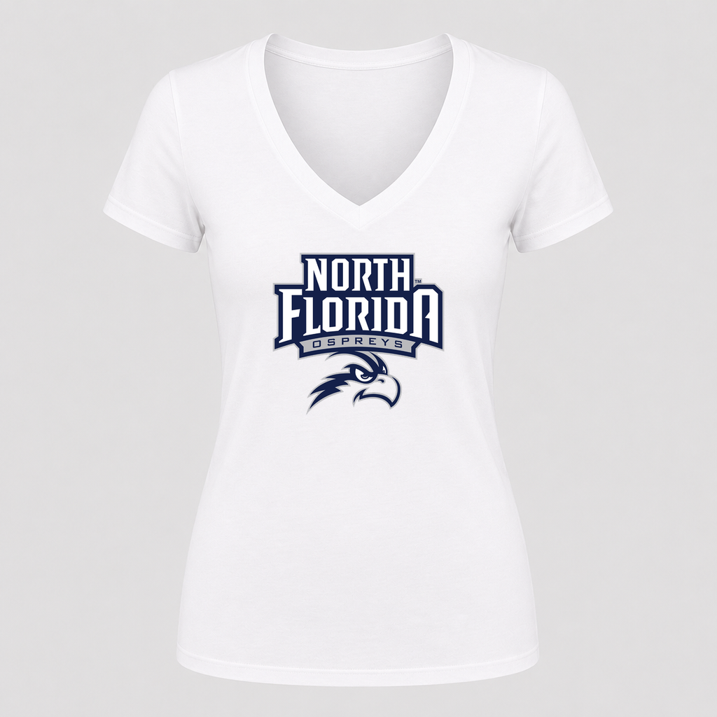 Women's UNF Ospreys V Neck T-Shirt in white