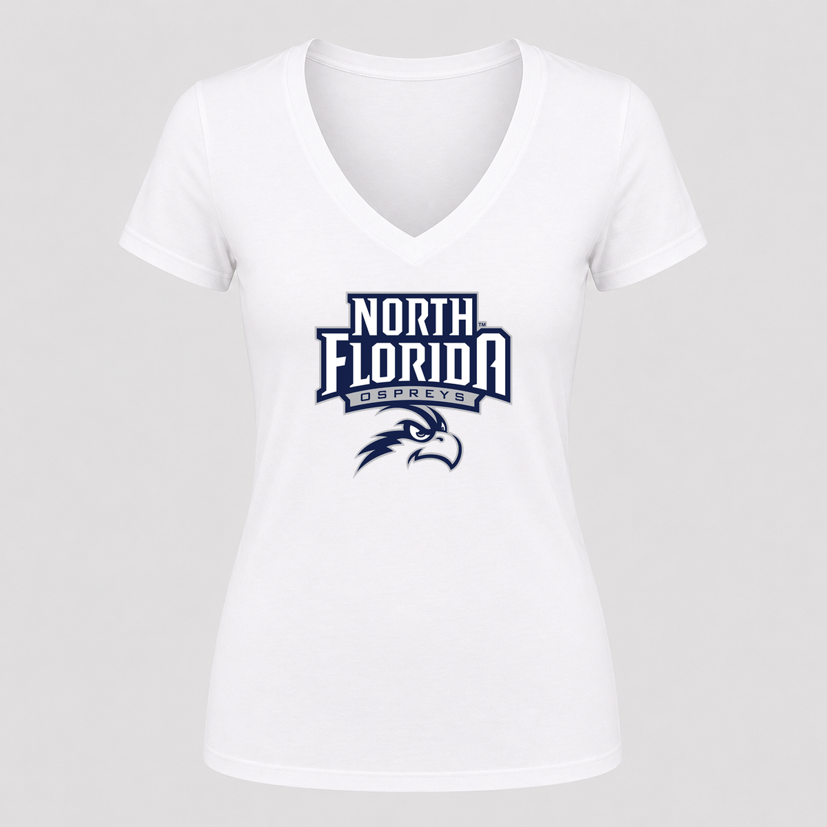 Women's UNF Ospreys V Neck T-Shirt in white