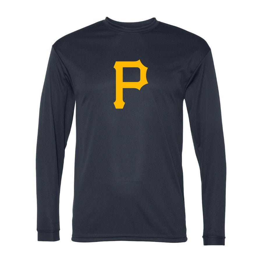 Men's Pittsburgh Pirates Polyester Long Sleeve T-Shirt - Navy