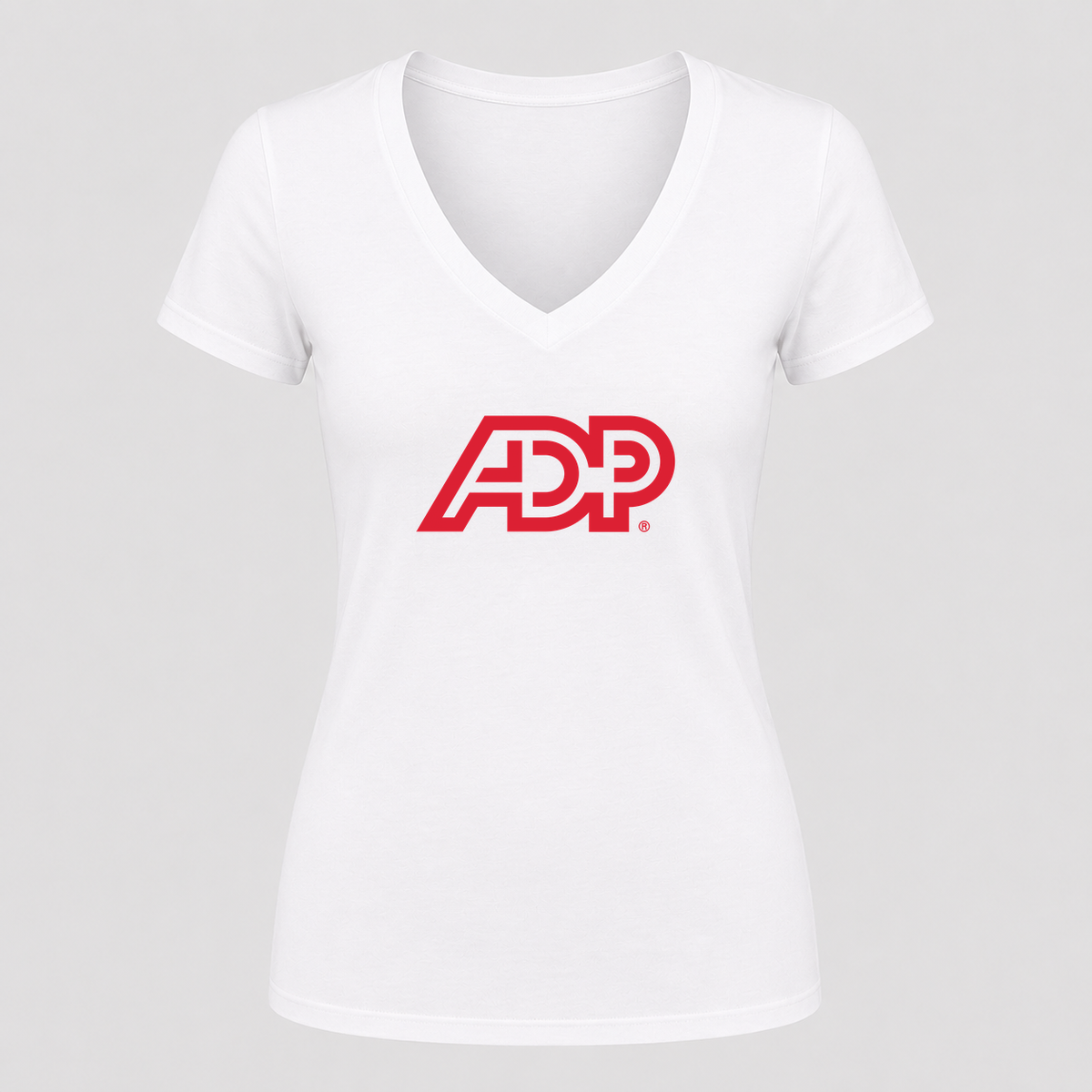 Women's ADP V Neck T-Shirt in white