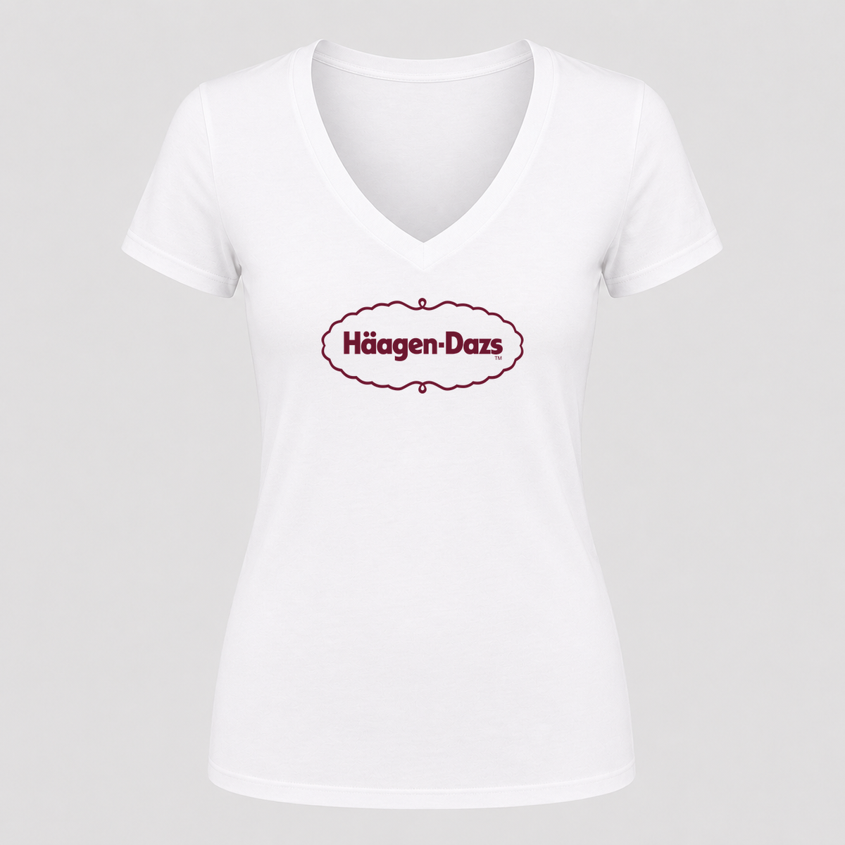 Women's Häagen-Dazs V Neck T-Shirt in white