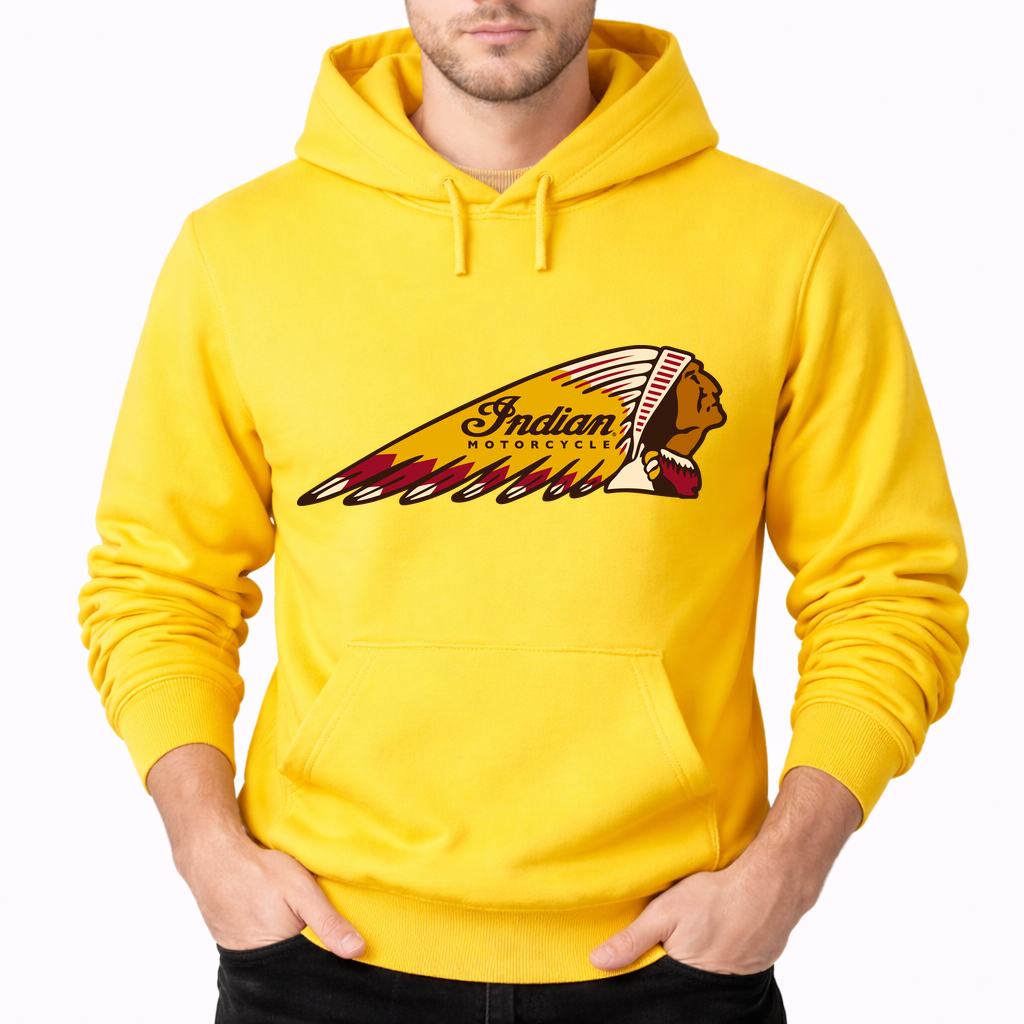 Men's Indian Motorcycle Pullover Hoodie - Yellow