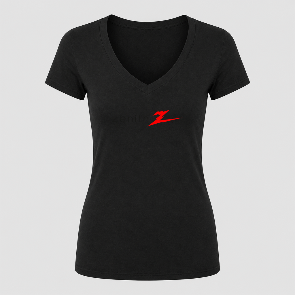 Women's Zenith V Neck T-Shirt in black