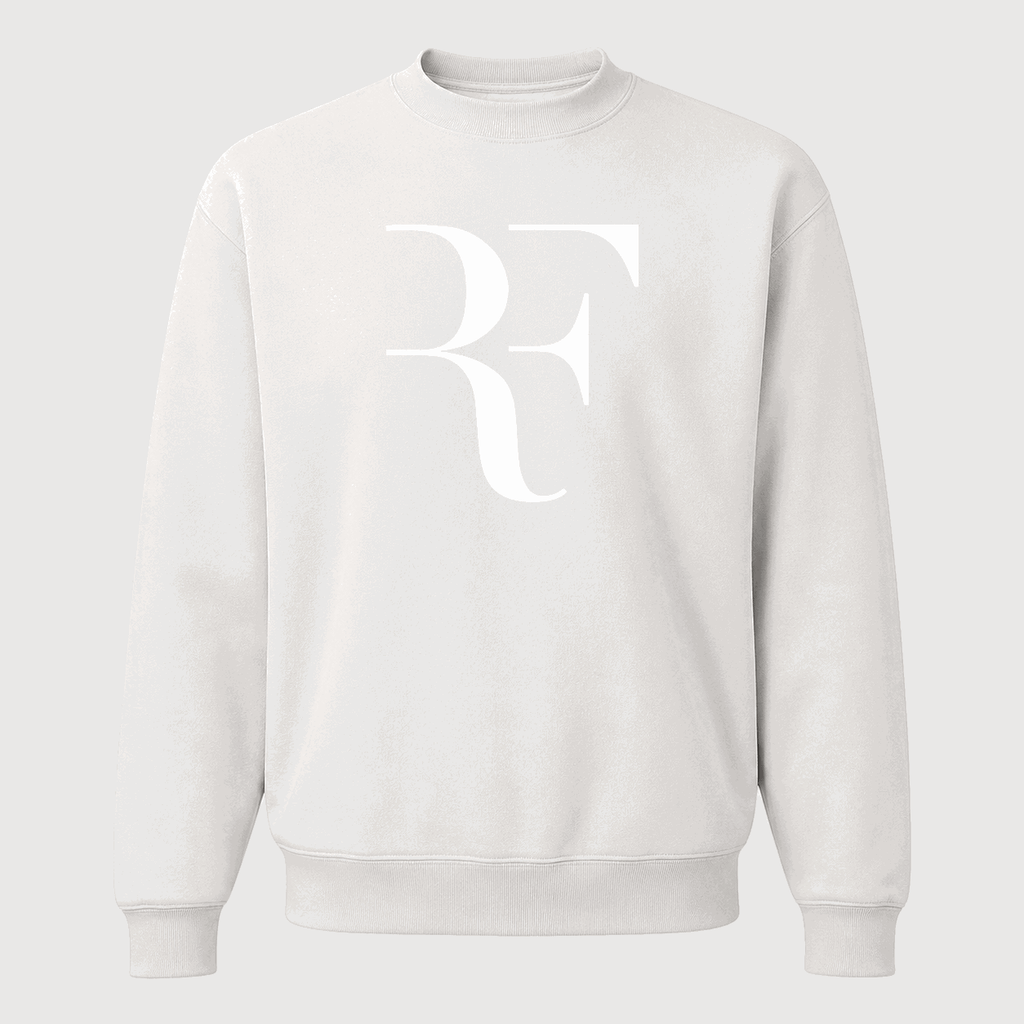 Men's Roger Federer White Logo Crewneck Sweatshirt - White