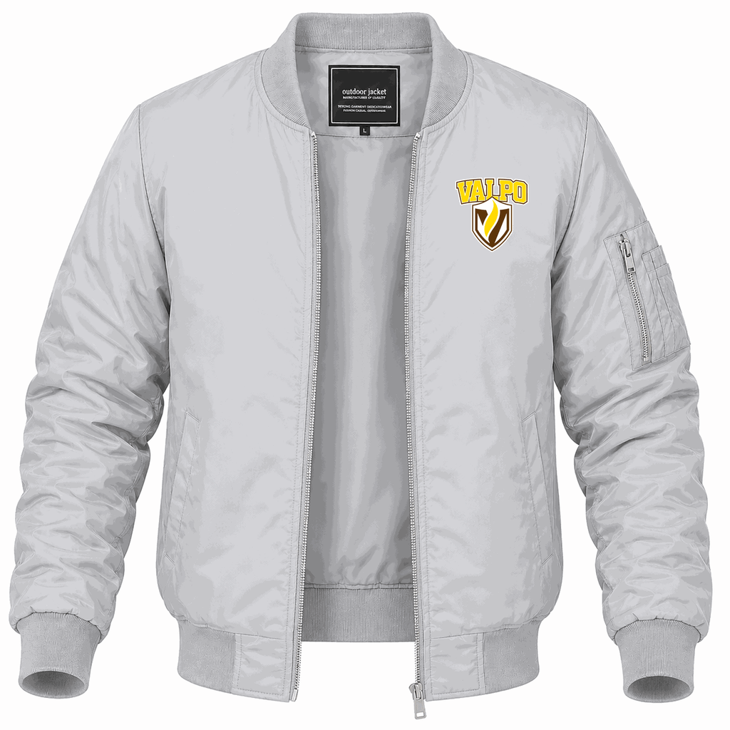 Men's Valparaiso Crusaders Logo Lightweight Bomber Jacket - Gray