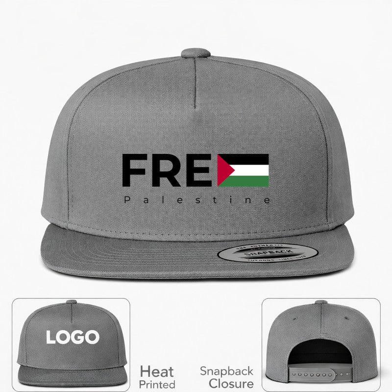 Free Palestine Black Logo Snapback Hat