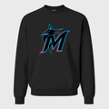 Men's Miami Marlins Crewneck Sweatshirt - Black