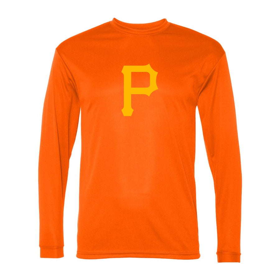 Men's Pittsburgh Pirates Polyester Long Sleeve T-Shirt - Orange