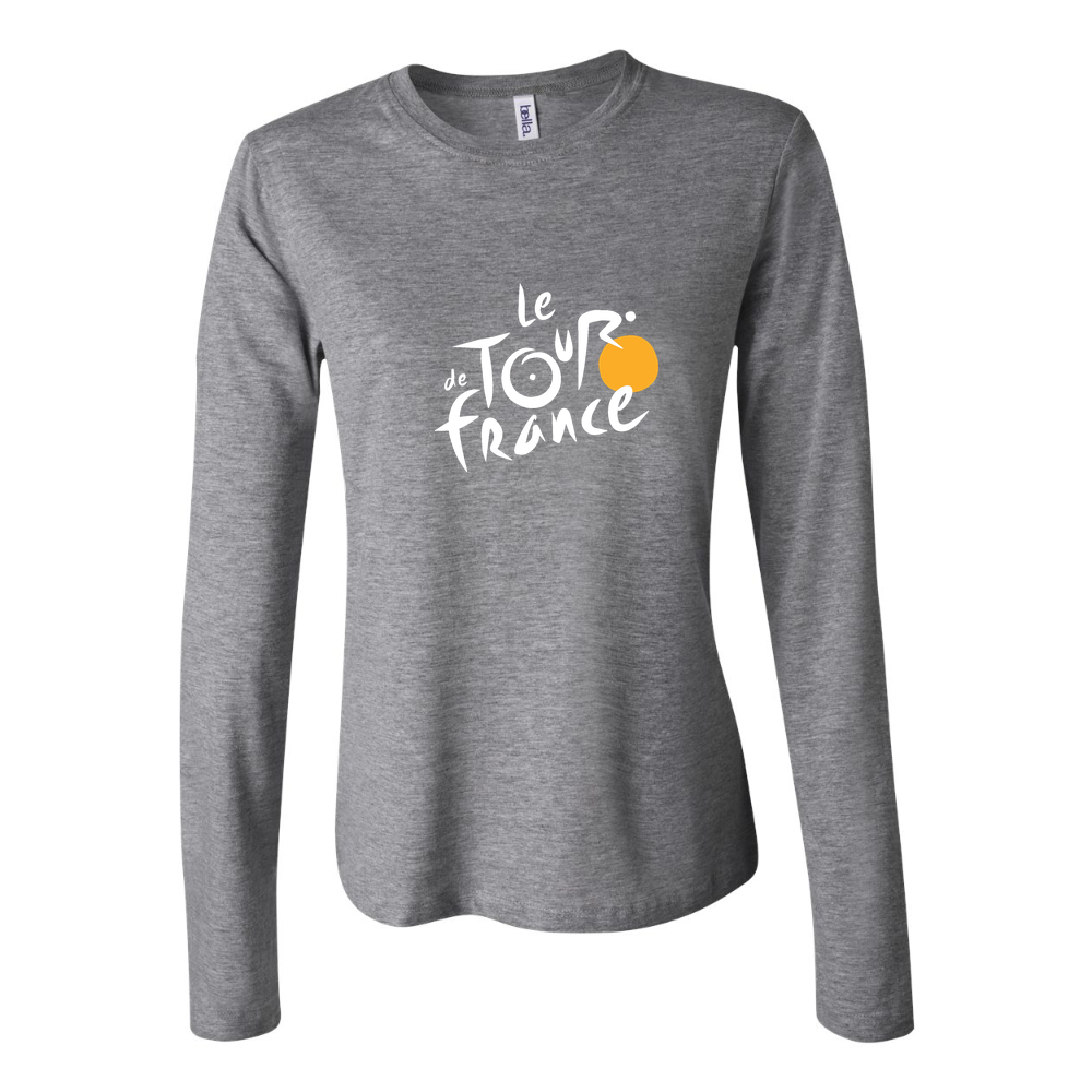 Women's Tour de France White Long Sleeve T-Shirt - Gray