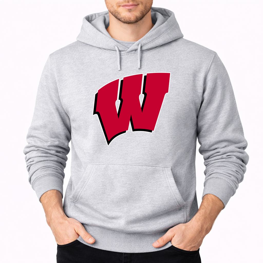 Men's Wisconsin Badgers Pullover Hoodie - Gray
