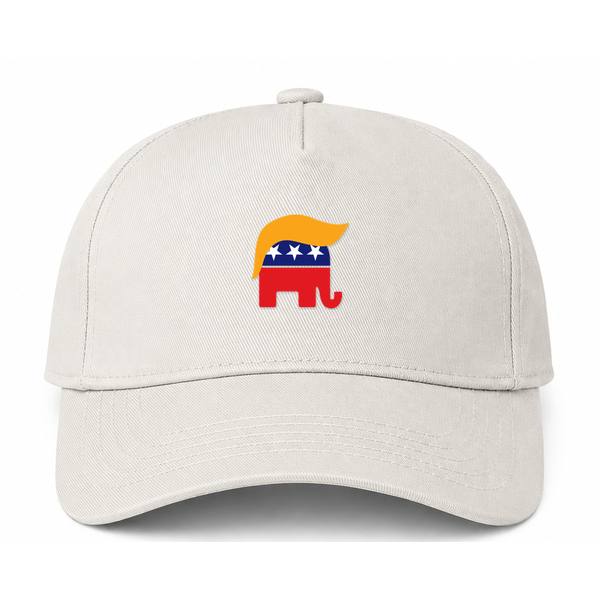 Donald Trump GOP Elephant Logo Beige Dad Baseball Cap Hat