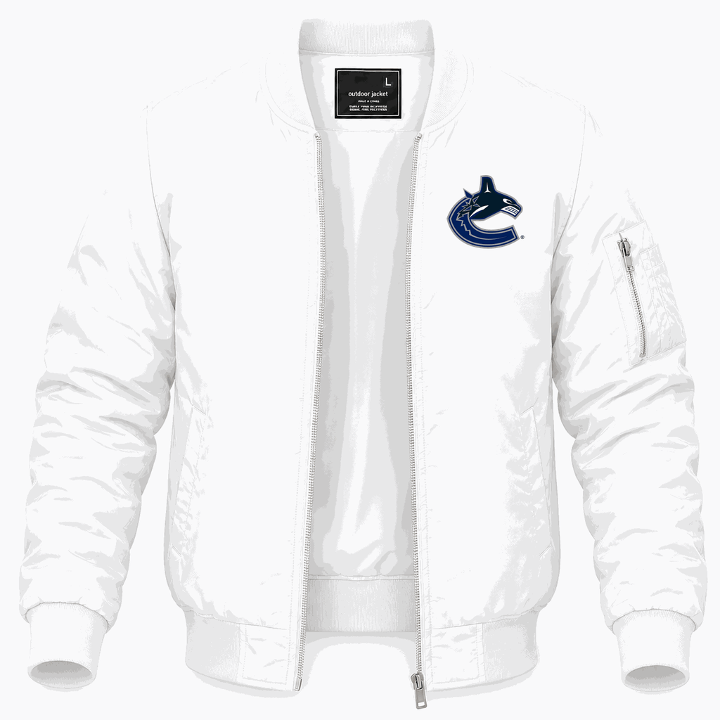 Men's Vancouver Canucks Lightweight Bomber Jacket - White