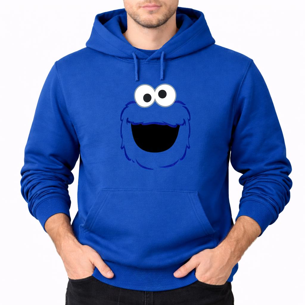 Men's Cookie Monster Pullover Hoodie - Blue