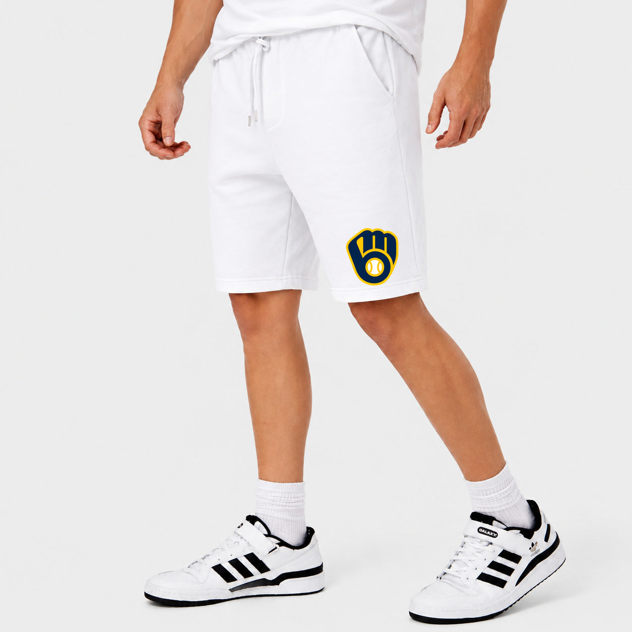 Men's Milwaukee Brewers Cotton Shorts - White