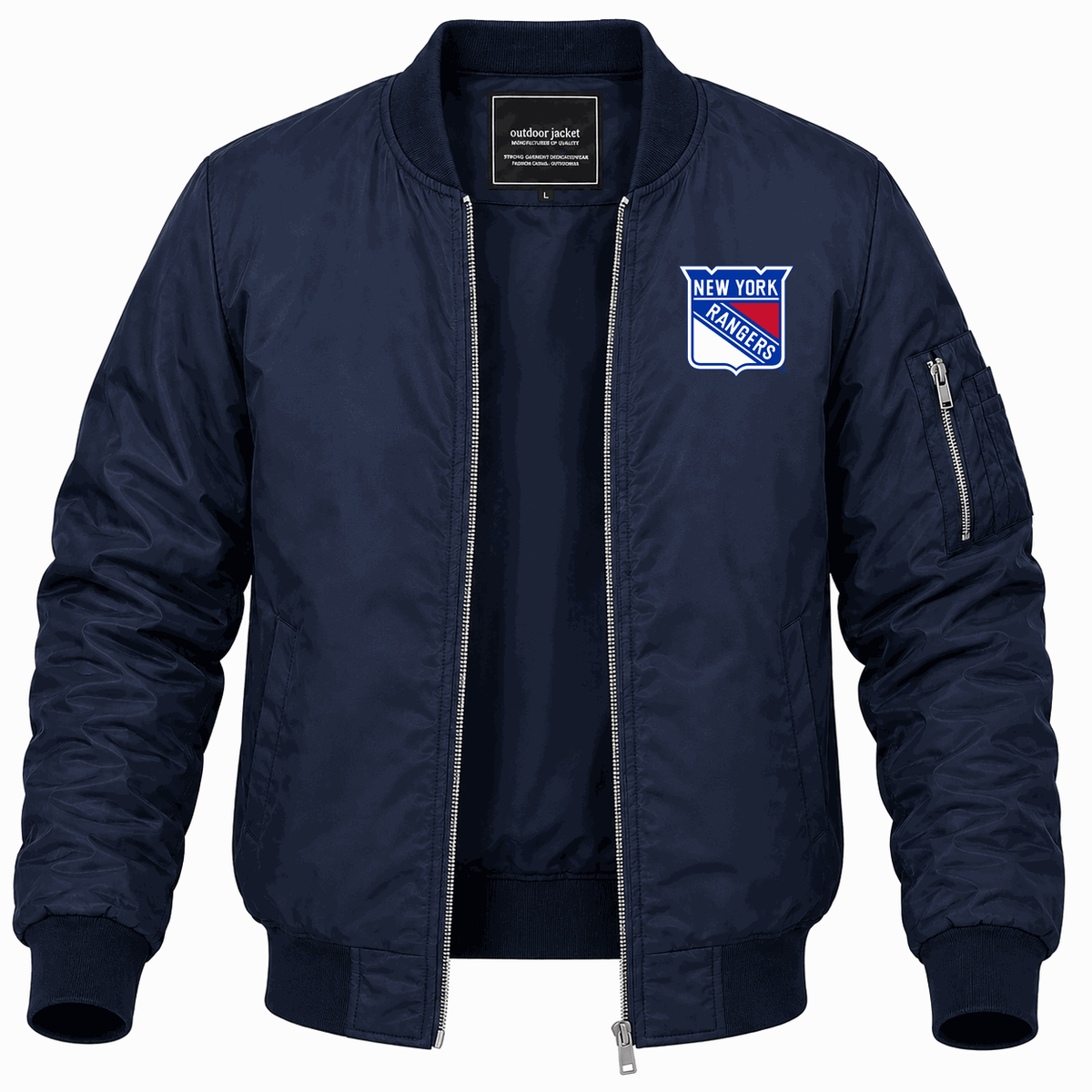 Men's New York Rangers Lightweight Bomber Jacket - Navy