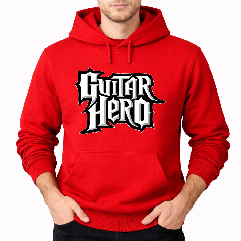 Men's Guitar Hero Pullover Hoodie - Red