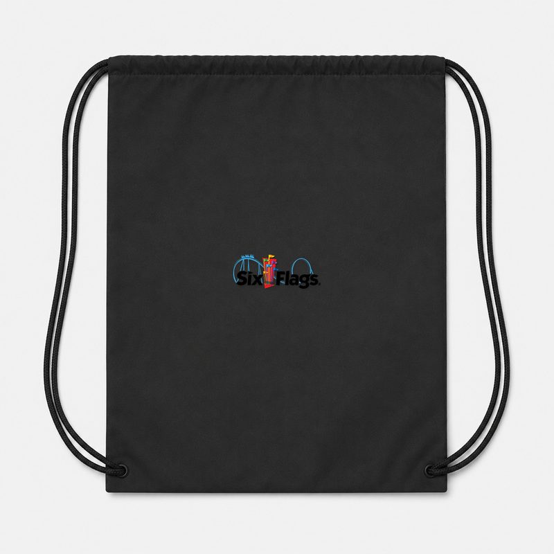 Six Flags Drawstring Bag - Black