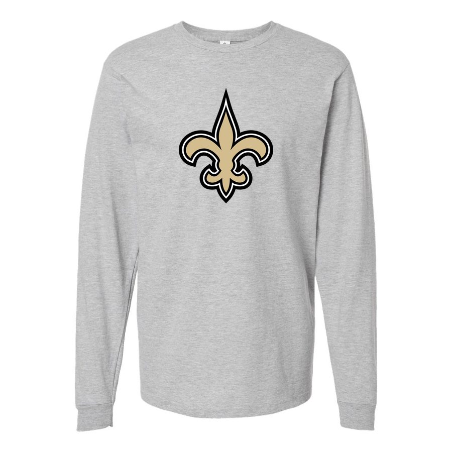 Men's New Orleans Saints Long sleeves Cotton Blend T-Shirt - Gray