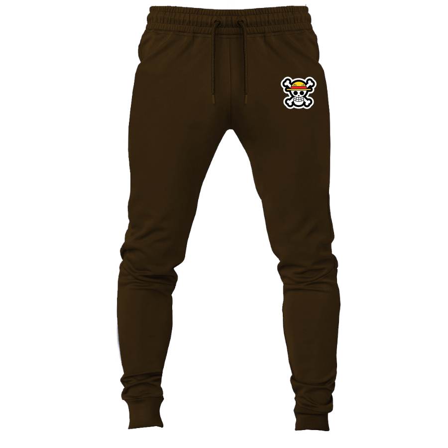 StrawHat Luffy Cartoon joggers sweatpants - Brown