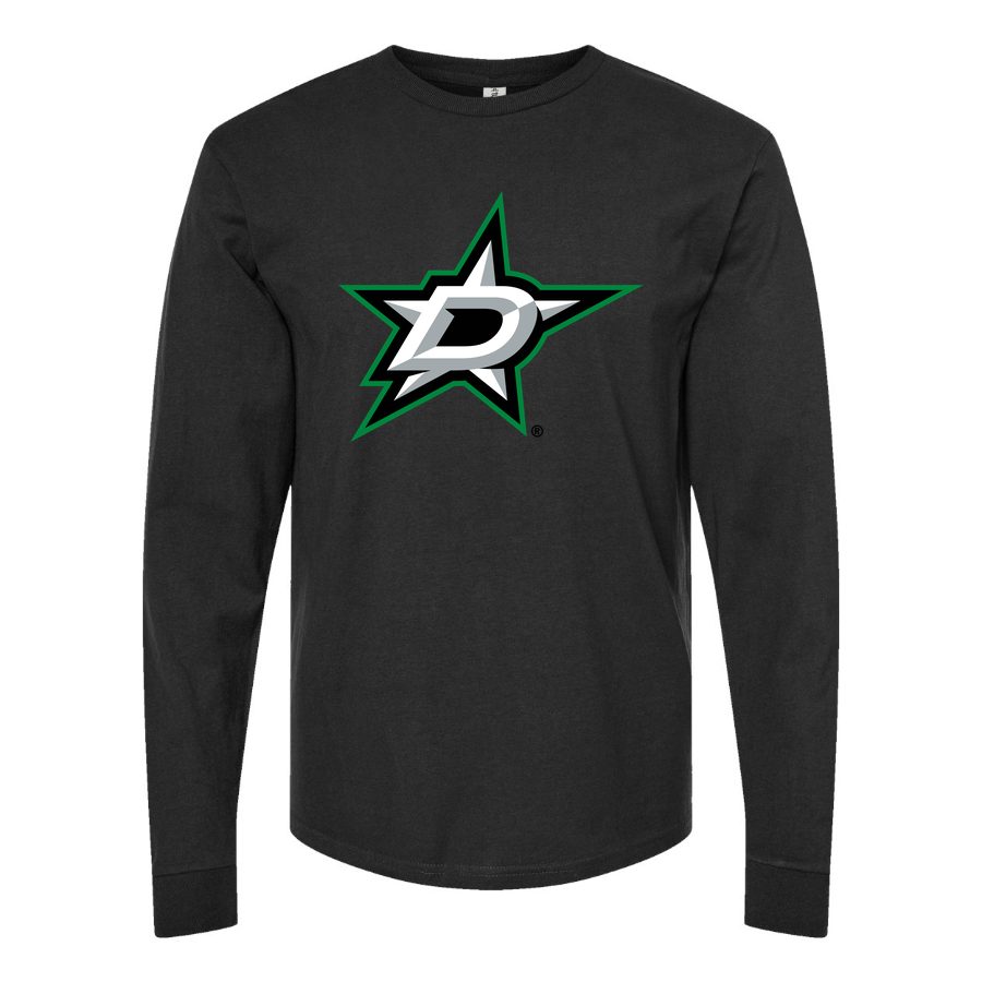 Men's Dallas Stars Long sleeves Cotton Blend T-Shirt - Black