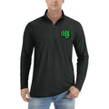 Hulk Punch logo quarter-zip athletic shirt in Black