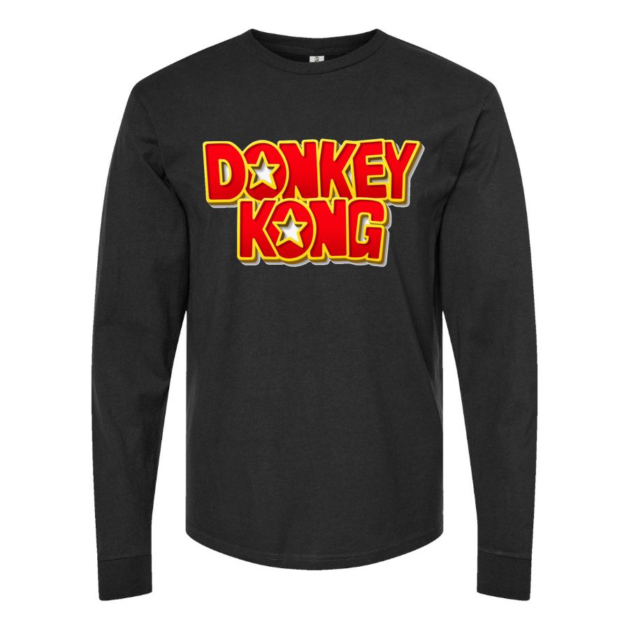 Men's Donkey kong Long sleeves Cotton Blend T-Shirt - Black