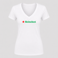 Women's Heineken V Neck T-Shirt in white