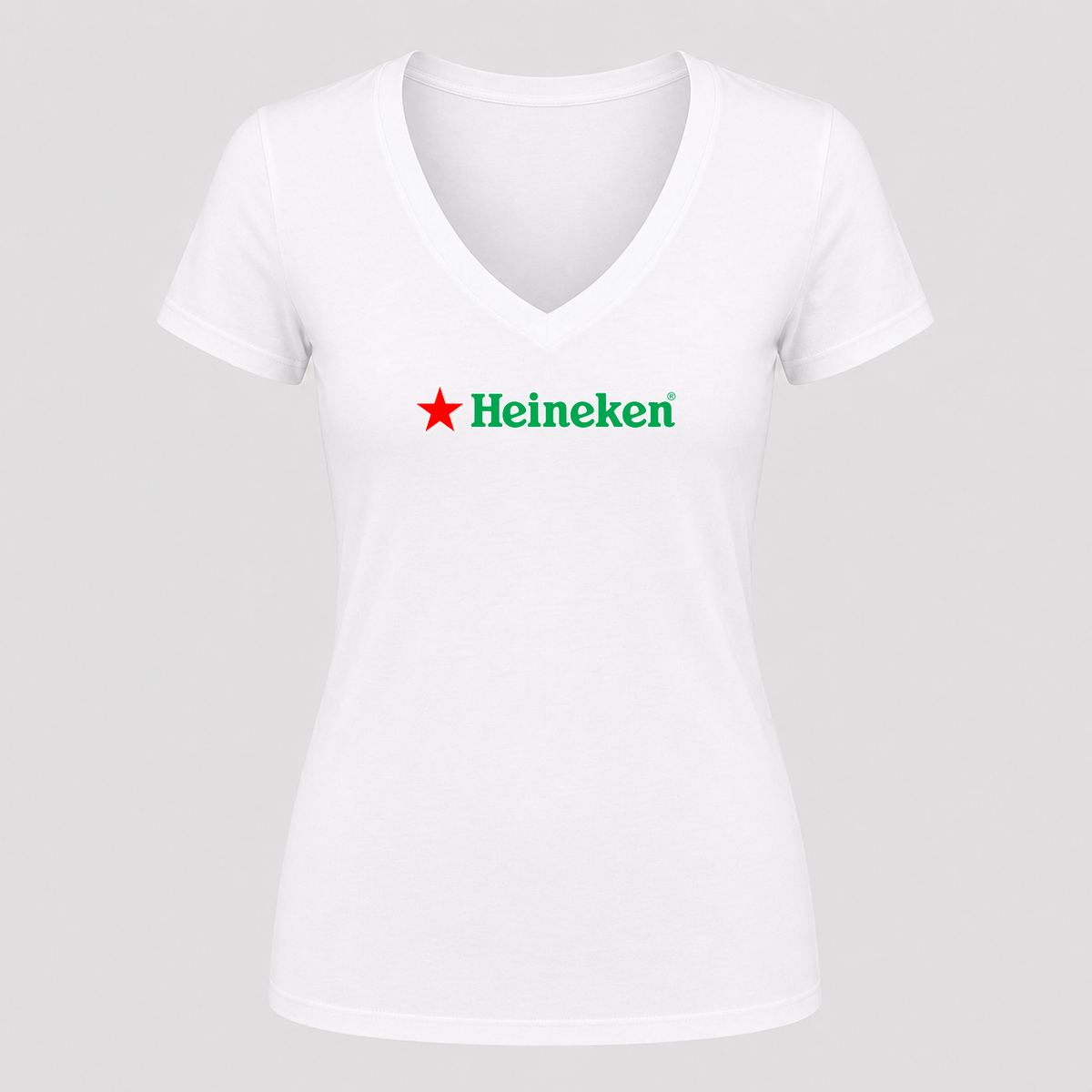 Women's Heineken V Neck T-Shirt in white