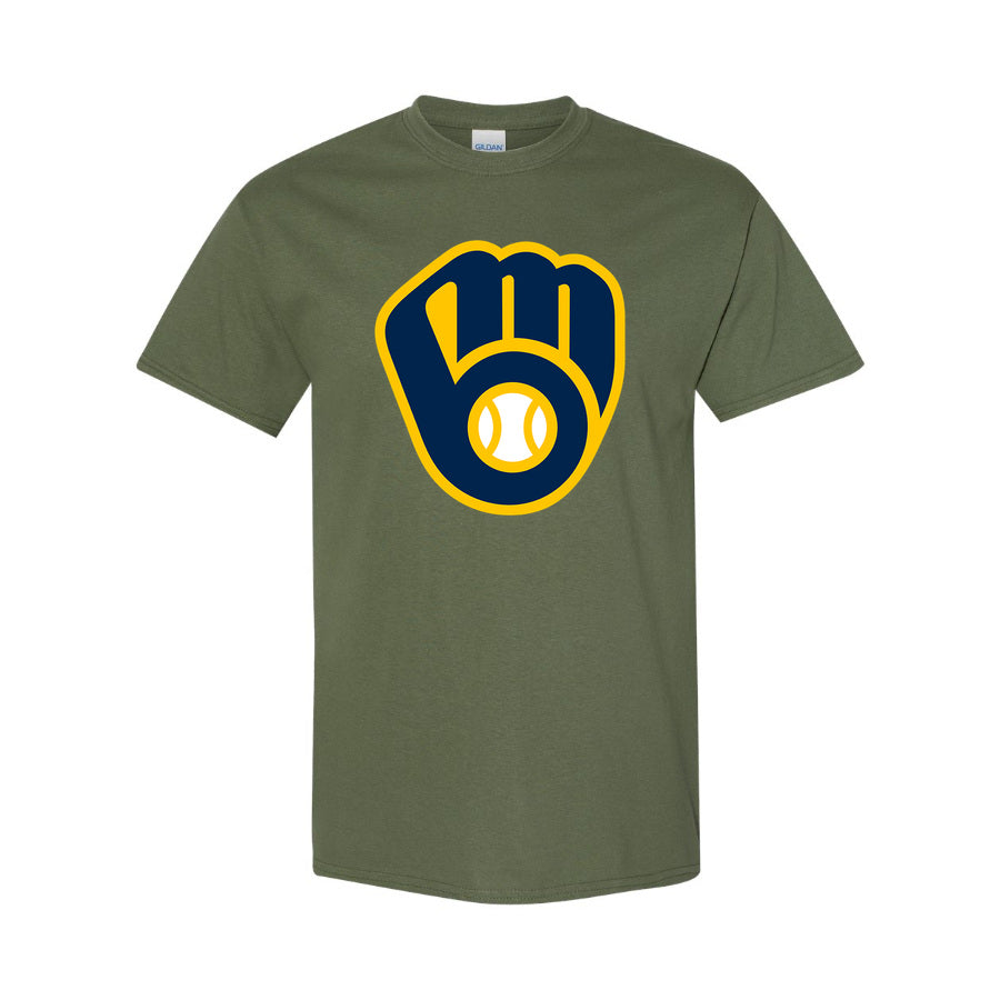Youth's Milwaukee Brewers Cotton T-Shirt - Army Green