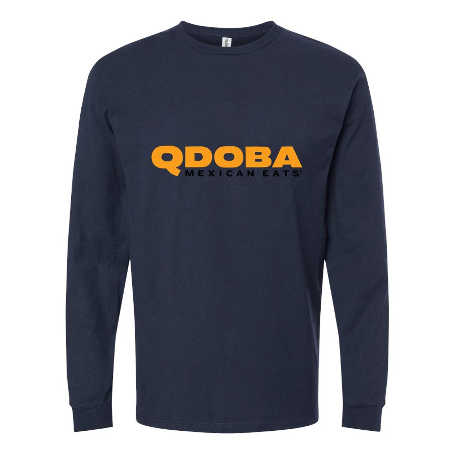 Men's Logo-Qdoba-1536x864 Long sleeves Cotton Blend T-Shirt - Navy