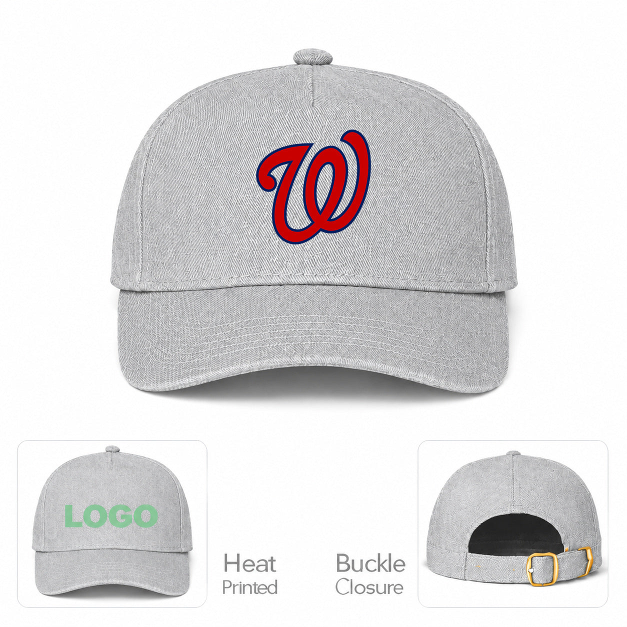MLB Washington Nationals Baseball Cap Hat - Gray