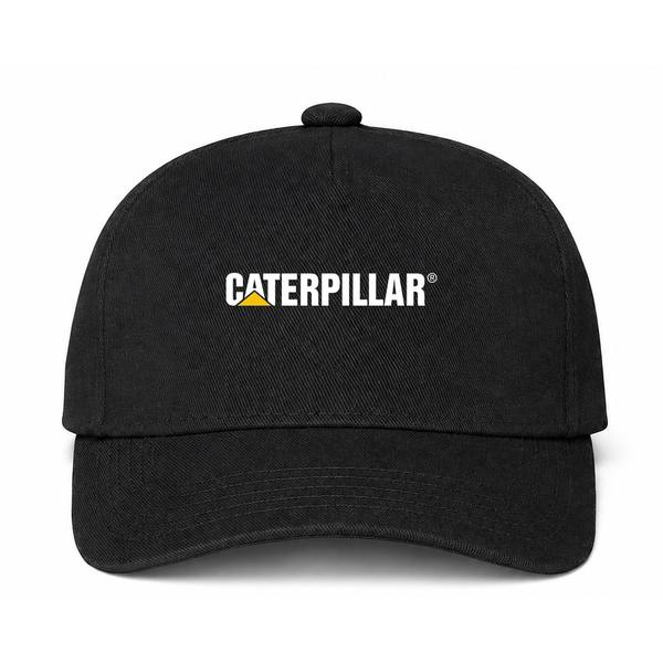 Caterpillar White Logo Black Dad Baseball Cap Hat