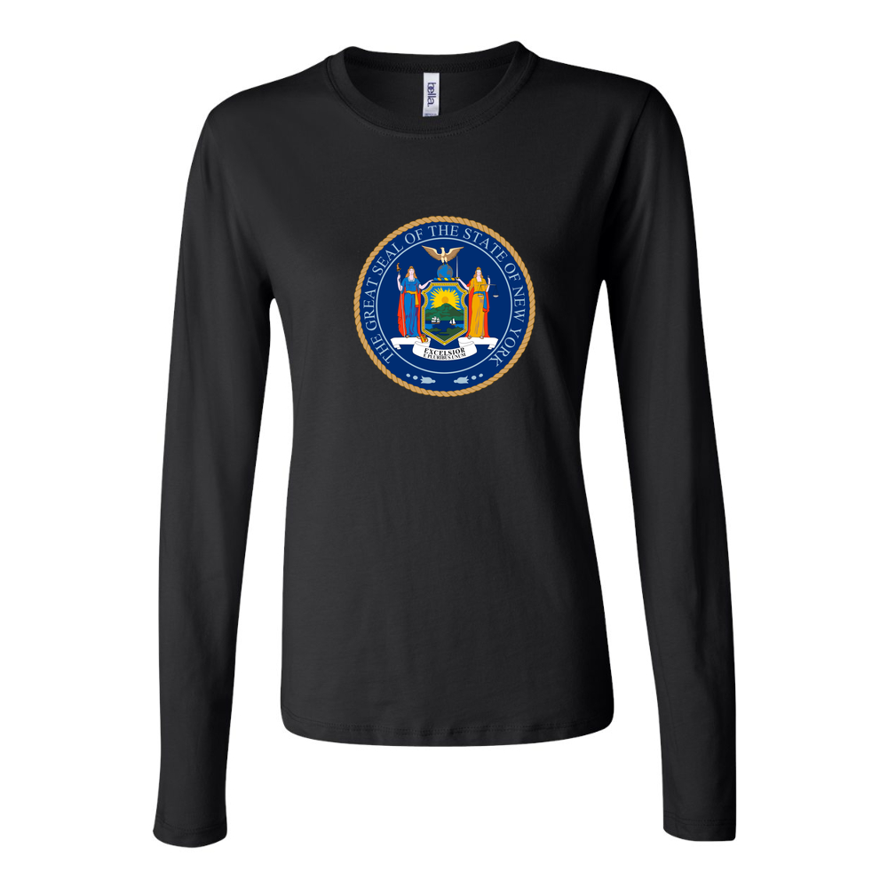 Women's New York Logo 1536x864 Long Sleeve T-Shirt - Black