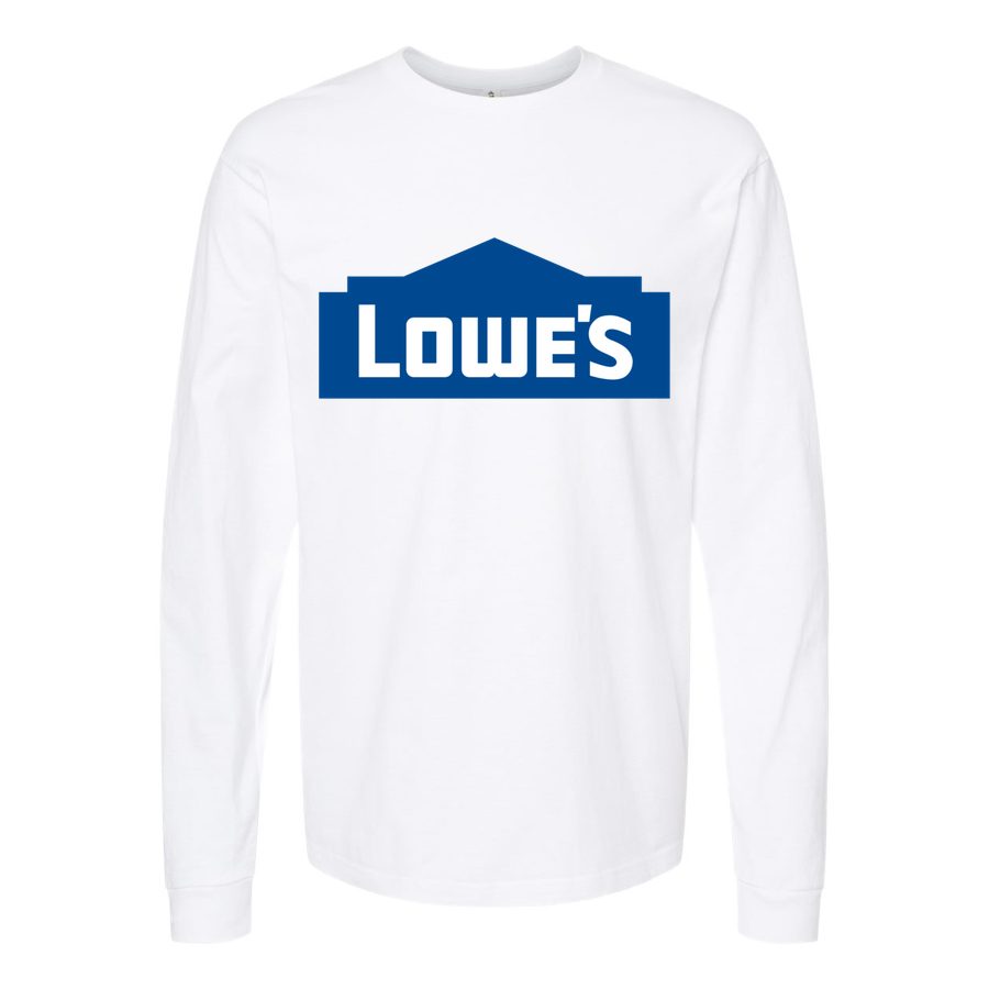 Men's Lowes-logo-500x281-min Long sleeves Cotton Blend T-Shirt - White