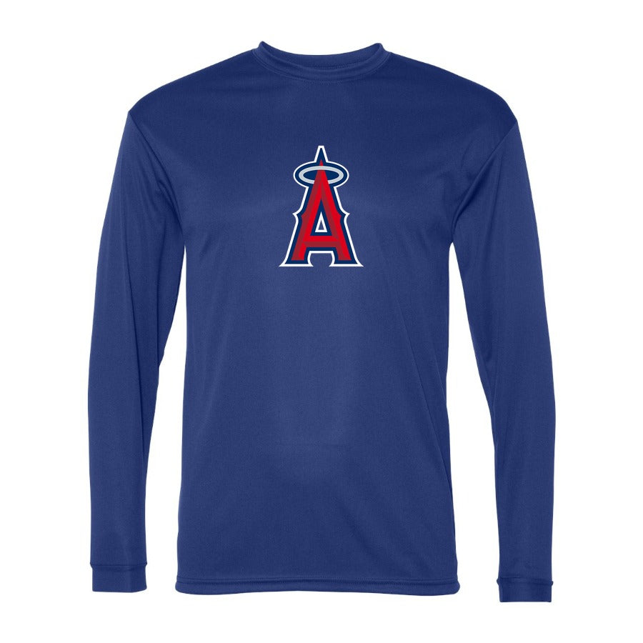 Men's Los Angeles Angels Polyester Long Sleeve T-Shirt - Blue