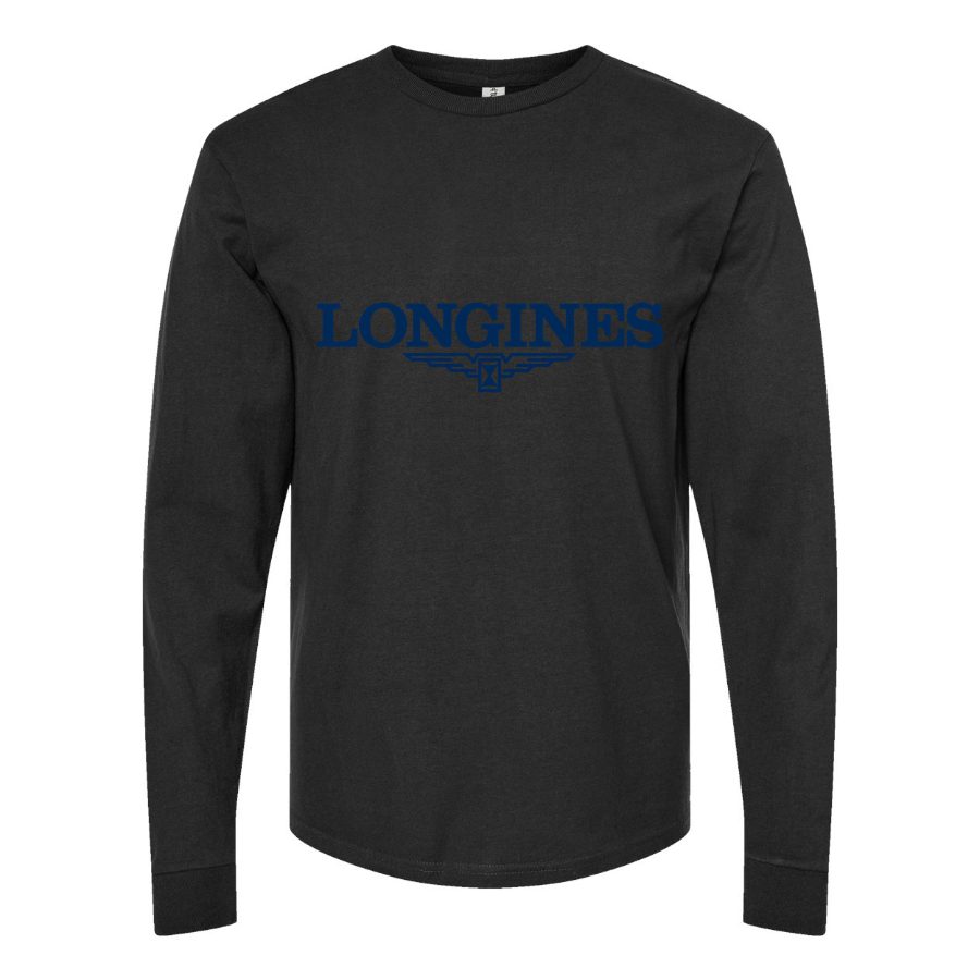 Men's Longines Long sleeves Cotton Blend T-Shirt - Black