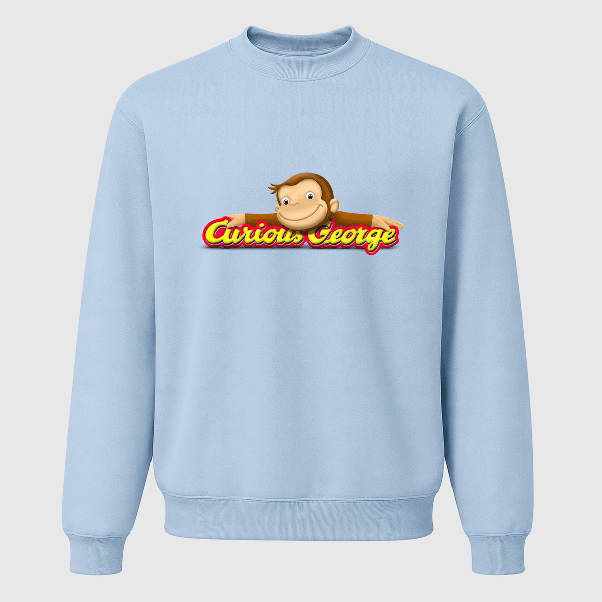 Men's Curious George Crewneck Sweatshirt - Sky Blue
